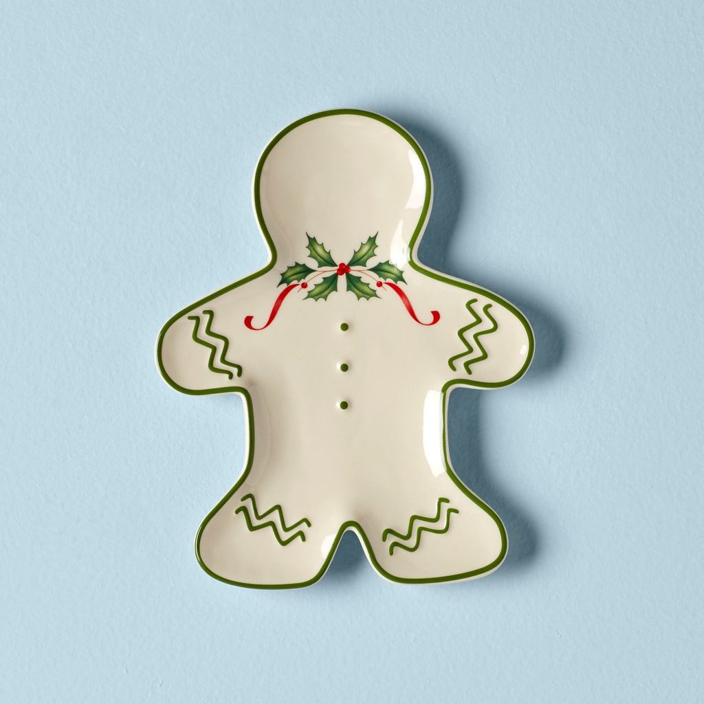 Lenox Holiday Gingerbread Man Accent Plate, porcelain