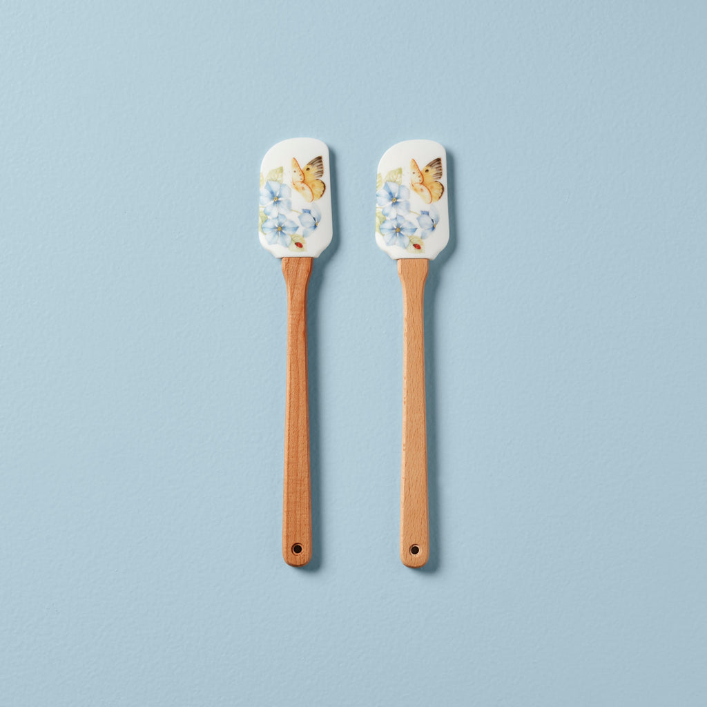 Lenox Butterfly Meadow 2-Piece Spatula Set, wood/mango