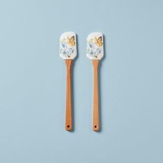 Lenox Butterfly Meadow 2-Piece Spatula Set, wood/mango