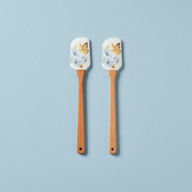Lenox Butterfly Meadow 2-Piece Spatula Set, wood/mango