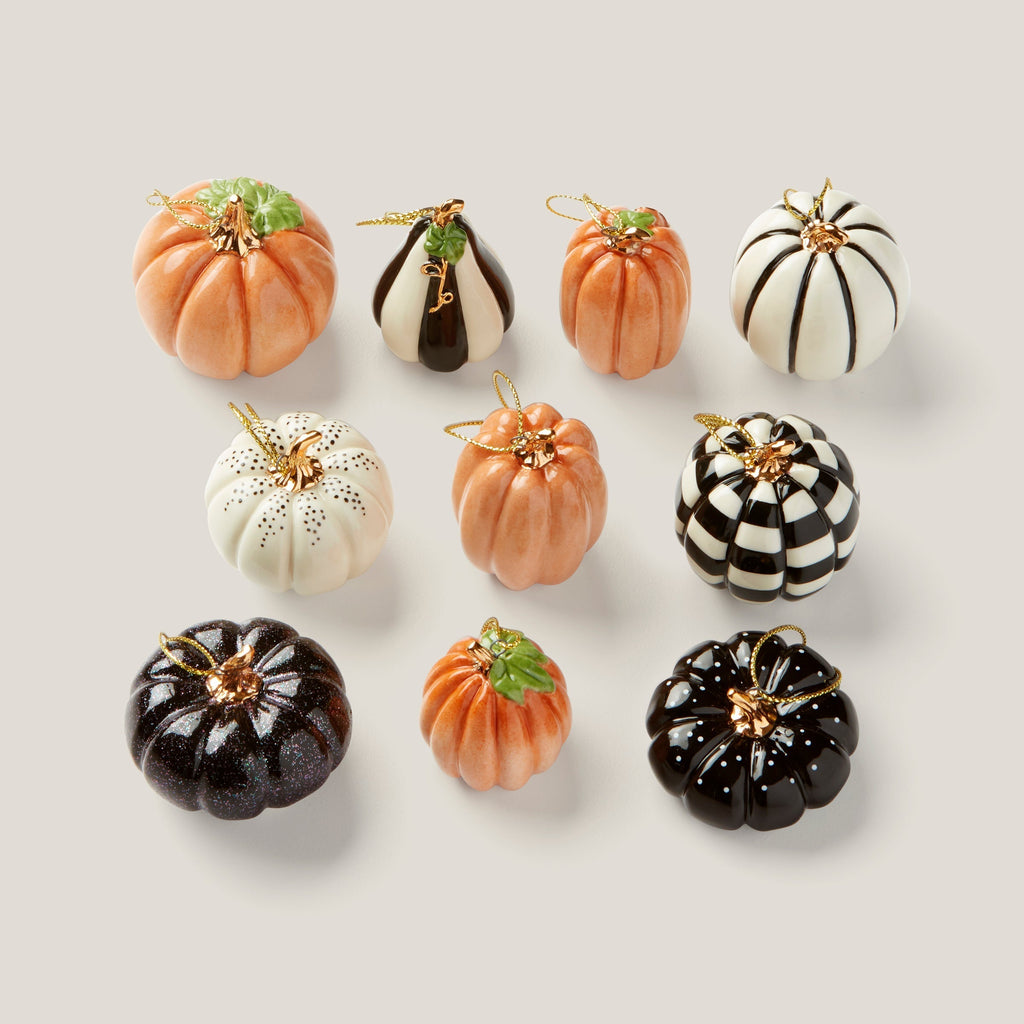 Lenox Pumpkin 10-Piece Mini Ornament Set, porcelain