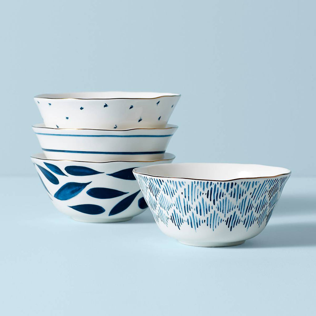 Lenox Blue Bay All-Purpose Bowls, Set of 4, porcelain