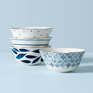 Lenox Blue Bay All-Purpose Bowls, Set of 4, porcelain