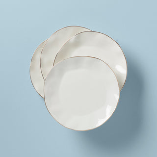 Lenox Blue Bay White Dinner Plates, Set of 4, porcelain