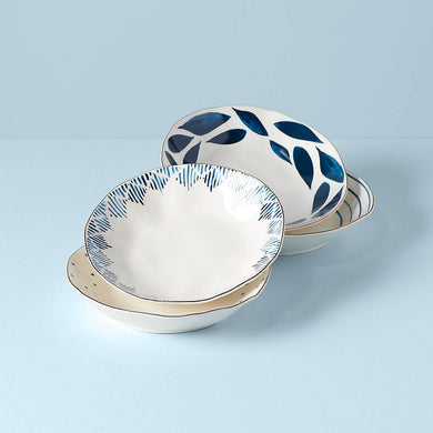 Lenox Blue Bay Pasta Bowls, Set of 4, porcelain