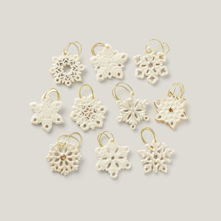 Lenox Snowflake 10-Piece Mini Ornament Set, porcelain