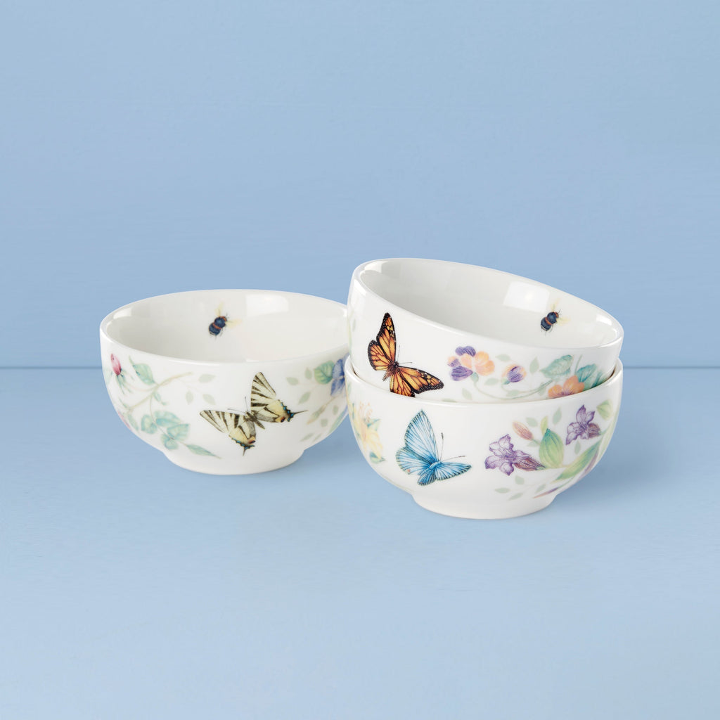 Lenox Butterfly Meadow Mini Bowls, Set of 3, porcelain