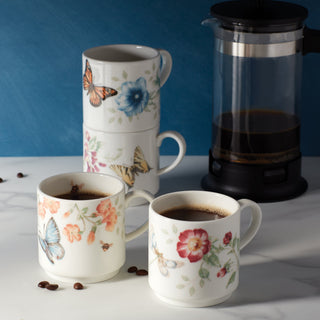Lenox Butterfly Meadow Stacking Mugs - Set of 4, porcelain (view 2)