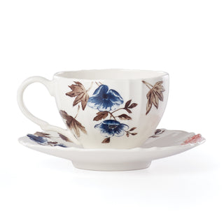 Lenox Sprig & Vine White Teacup & Saucer, porcelain (view 2)