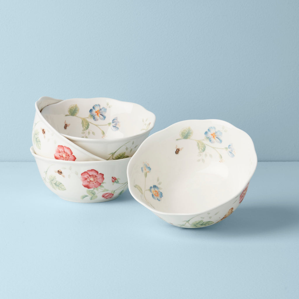 Lenox Butterfly Meadow Large All-Purpose Bowls, Set of 4, porcelain