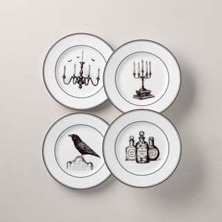 Lenox Vintage Halloween Dessert Plates, Set of 4, porcelain