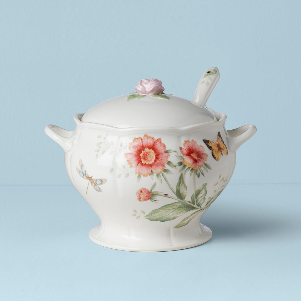 Lenox Butterfly Meadow 2-Piece Tureen & Ladle Set, porcelain