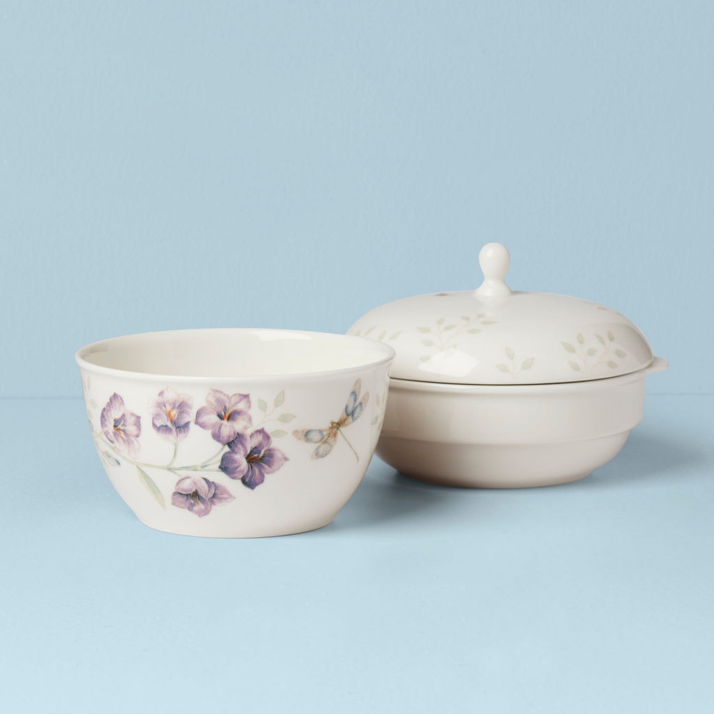 Lenox Butterfly Meadow 3-Piece Stackable Bowl Set, porcelain (view 3)