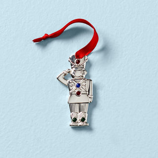 Lenox Jeweled Soldier Charm Ornament, silverplate/nickel