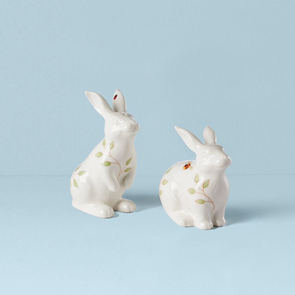 Lenox Butterfly Meadow Bunny Salt & Pepper, porcelain