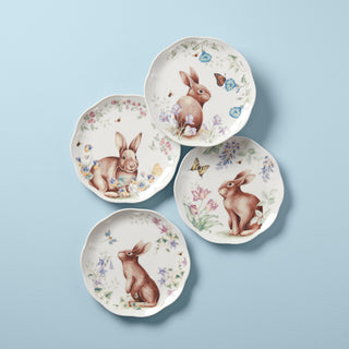 Lenox Butterfly Meadow Bunny Accent Plates, Set of 4, porcelain