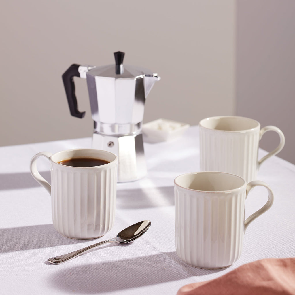 Lenox French Perle Scallop White Mugs, Set of 4, stoneware (view 2)