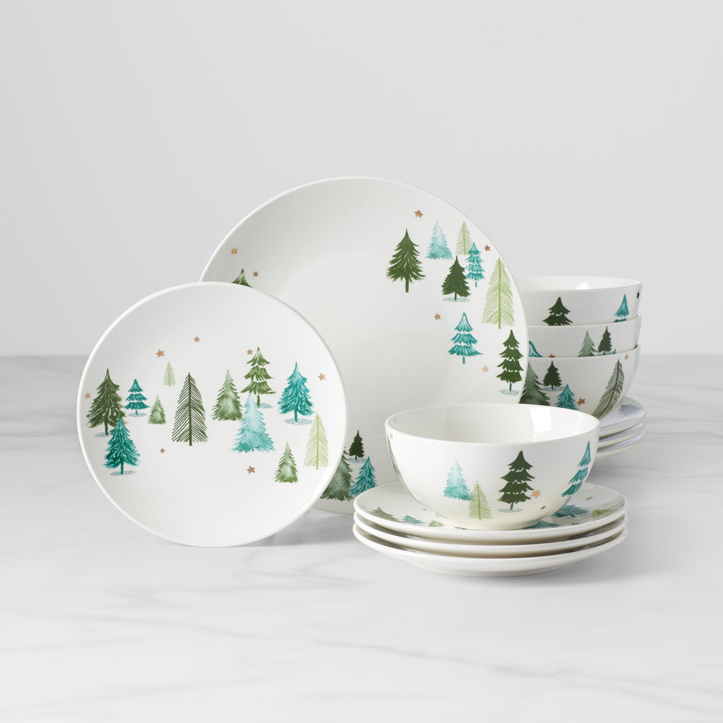 Lenox Balsam Lane 12-Piece Dinnerware Set, porcelain
