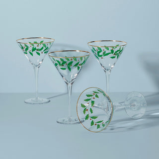 Lenox Holiday Martini Glasses, Set of 4, glass