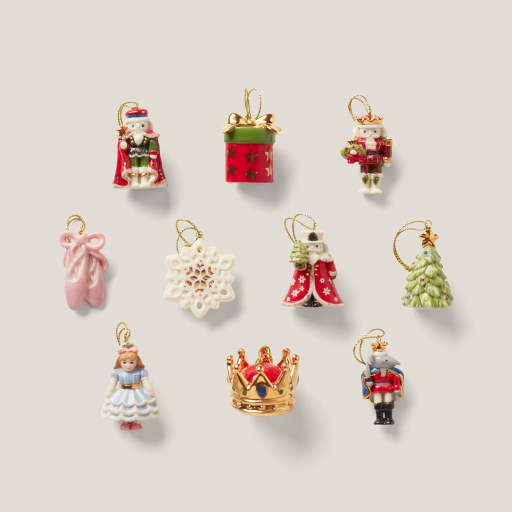 Lenox The Nutcracker 10-Piece Mini Ornament Set, porcelain