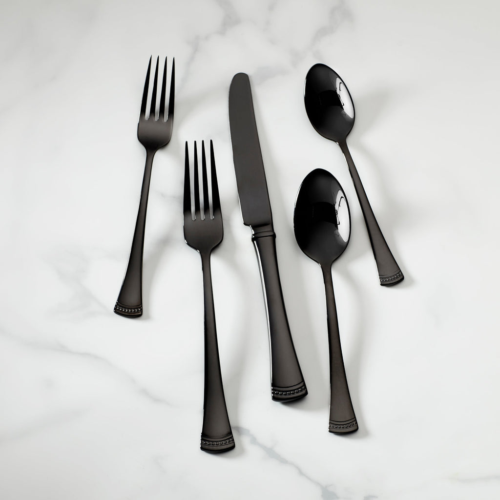 Lenox Portola Black Mirror 20-Piece Flatware Set, 18/10 stainless steel