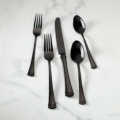 Lenox Portola Black Mirror 20-Piece Flatware Set, 18/10 stainless steel