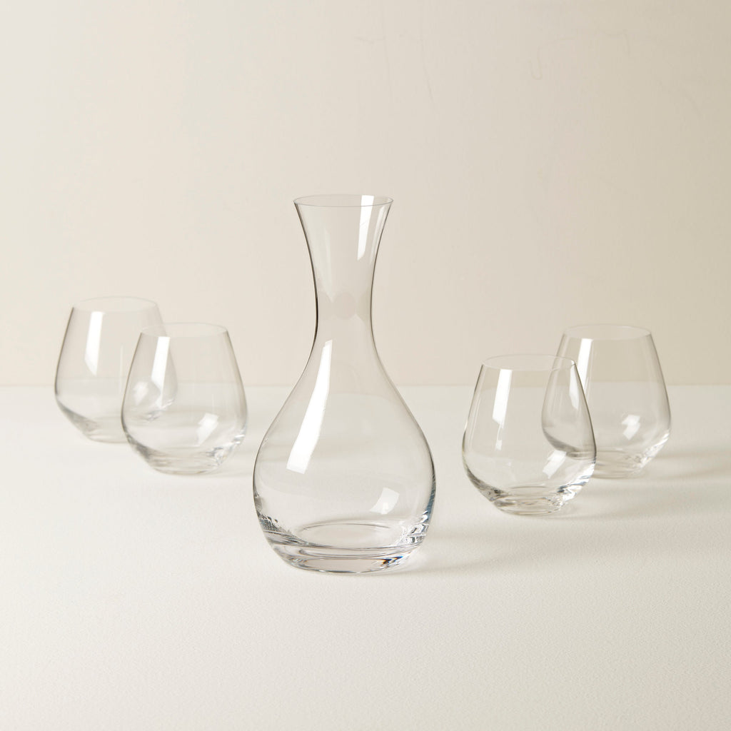 Lenox Tuscany Classics Decanter & Stemless Wine Glass Set, european glass