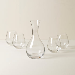Lenox Tuscany Classics Decanter & Stemless Wine Glass Set, european glass