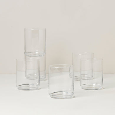 Lenox Tuscany Classics Stackable Clear Tall Glasses, Set of 6, glass
