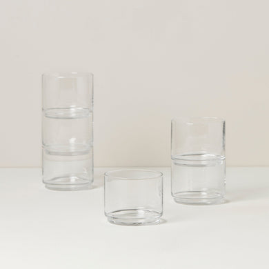 Lenox Tuscany Classics Stackable Clear Short Glasses, Set of 6, glass