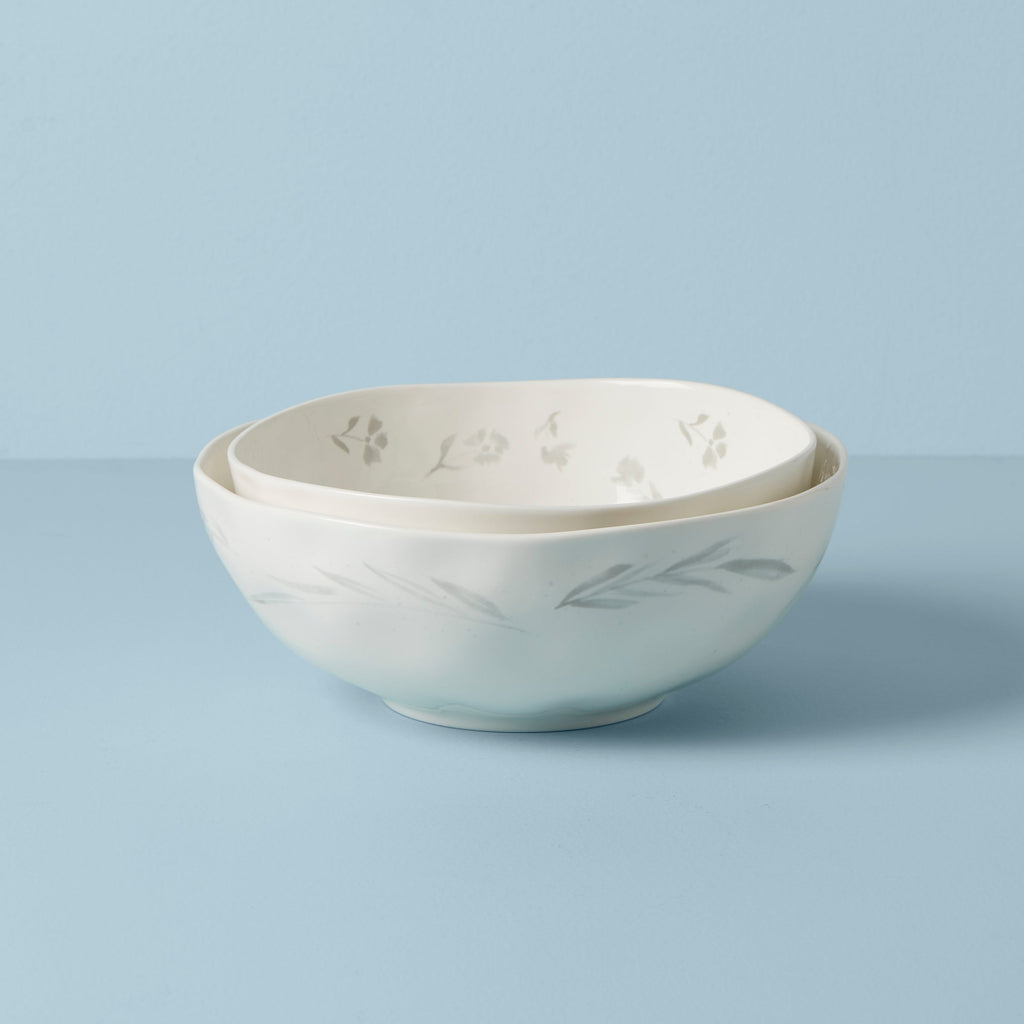 Lenox Oyster Bay 2-Piece Nesting Serving Bowls, porcelain