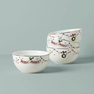 Lenox Merry Grinchmas All-Purpose Bowls, Set of 4 Assorted, porcelain
