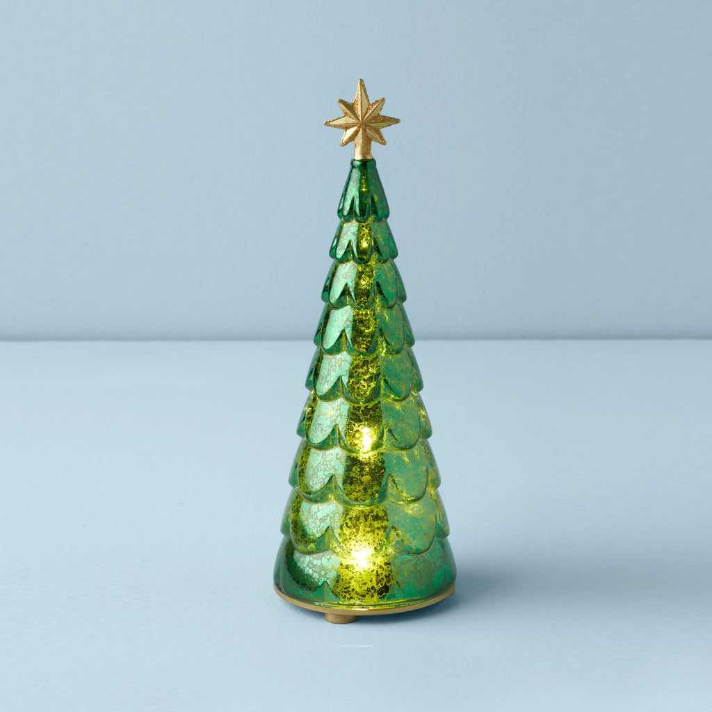 Lenox Radiant Light Mercury Tree Lit Figurine, glass