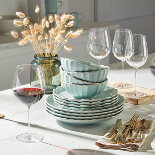 Lenox French Perle Scallop Ice Blue 12-Piece Dinnerware Set, stoneware (view 7)