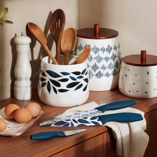 Lenox Blue Bay 3-Piece Canister Set, porcelain/acacia wood (view 4)
