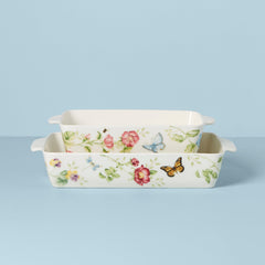 Lenox Butterfly Meadow Rectangular Baker 2-Piece Set, stoneware