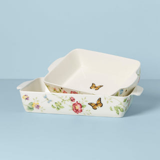 Lenox Butterfly Meadow Rectangular Baker 2-Piece Set, stoneware (view 2)