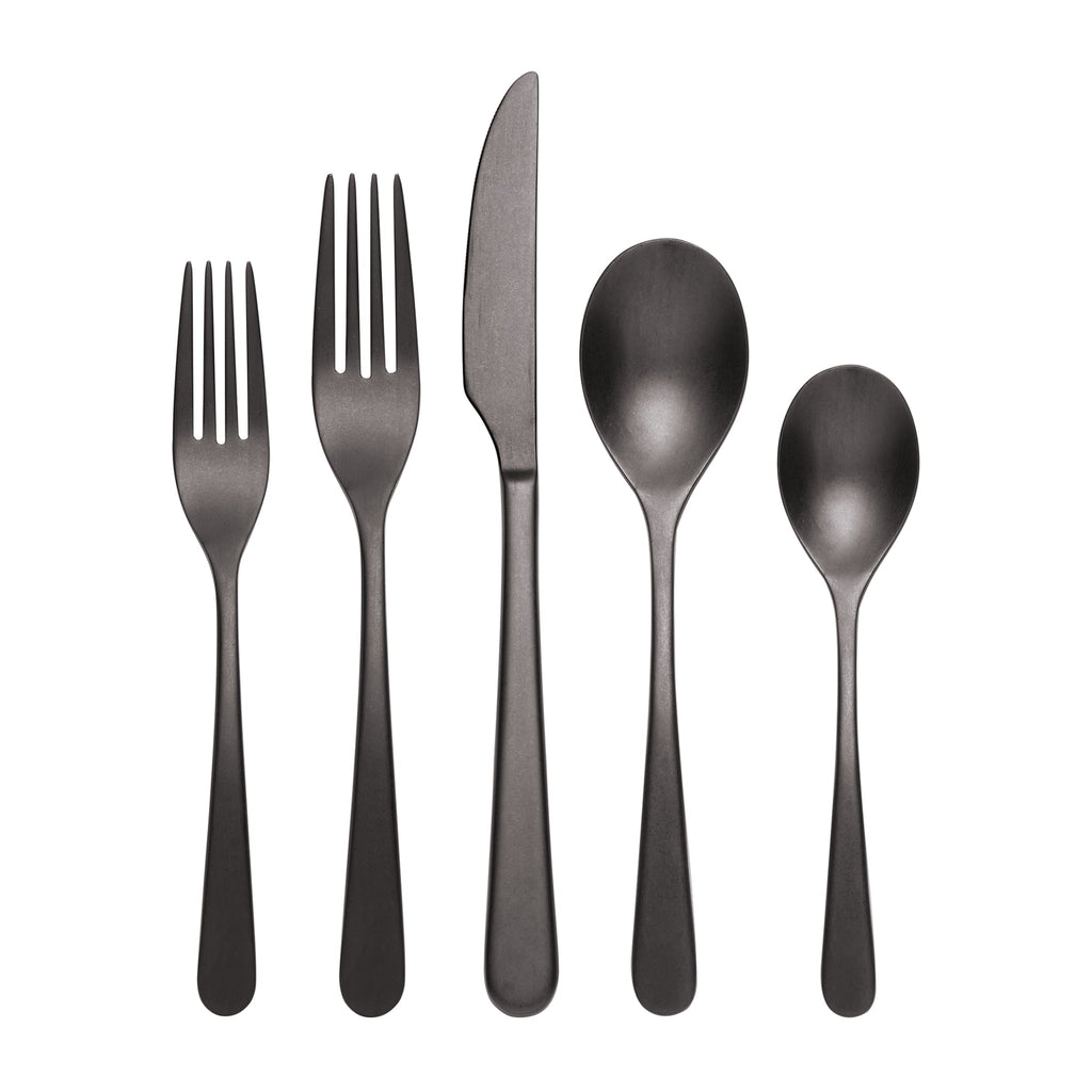Oneida Kenbrook Black Vintage 20-Piece Flatware Set, 18/0 stainless steel
