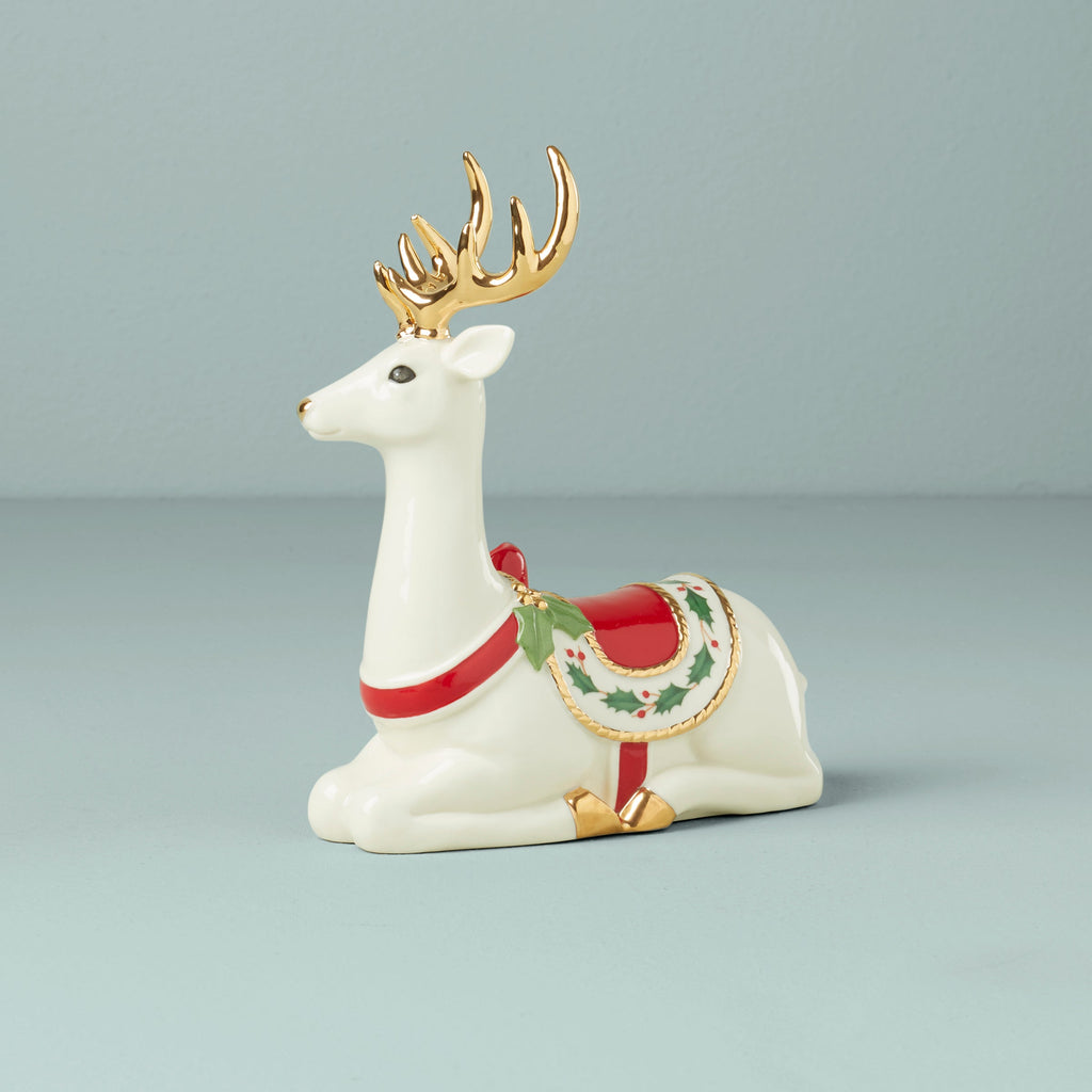Lenox Laying Reindeer Figurine, porcelain