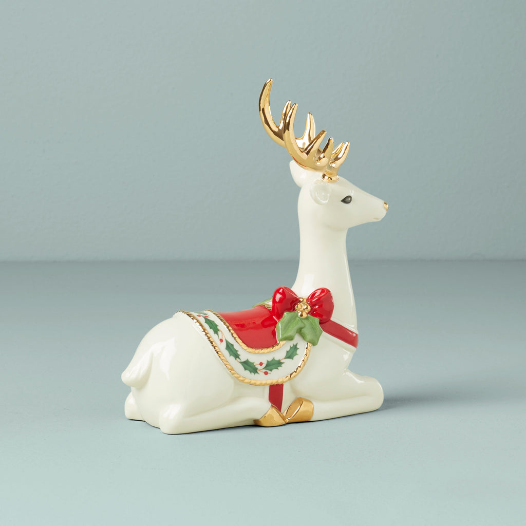 Lenox Laying Reindeer Figurine, porcelain (view 3)
