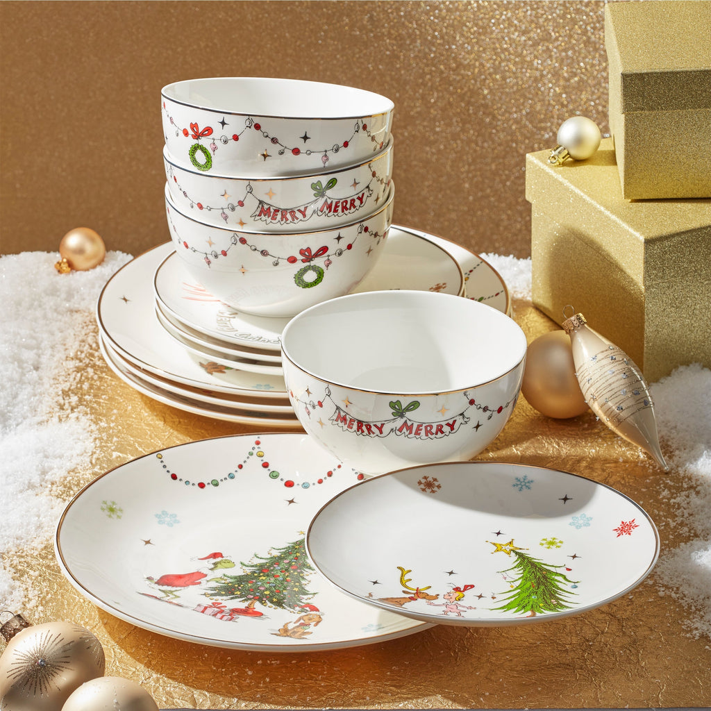 Lenox Merry Grinchmas 12-Piece Dinnerware Set, porcelain (view 7)
