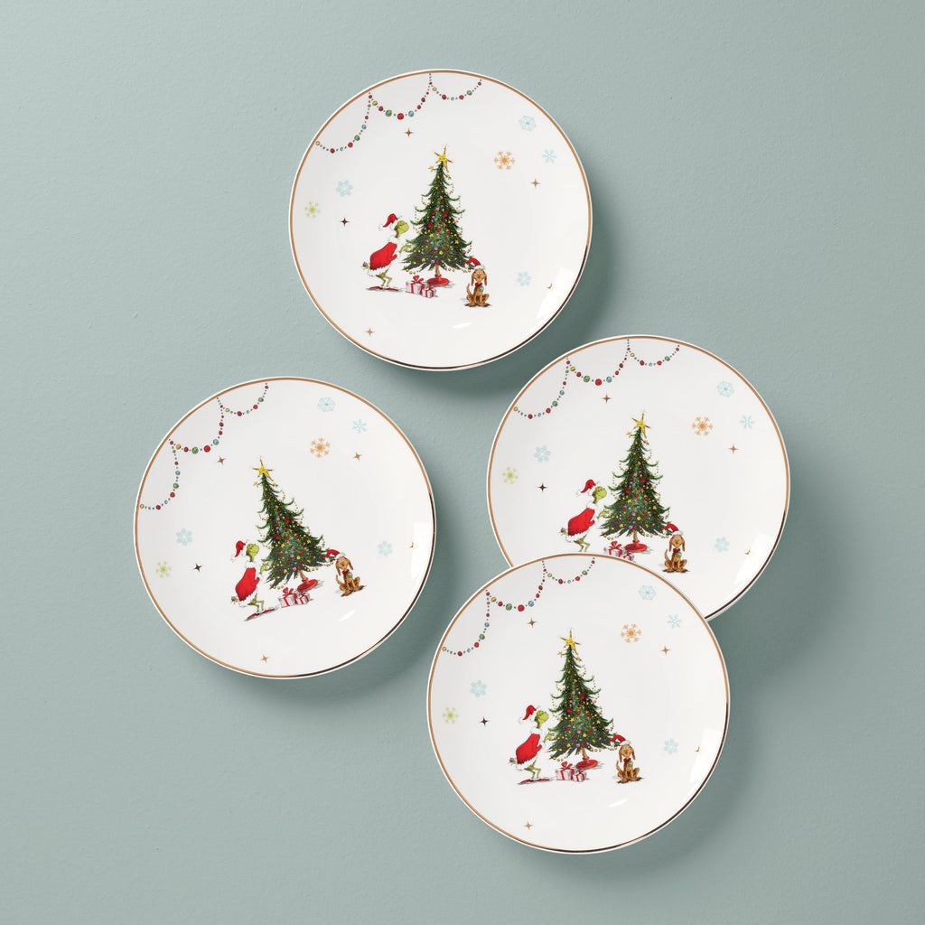 Lenox Merry Grinchmas Dinner Plates, Set of 4, porcelain