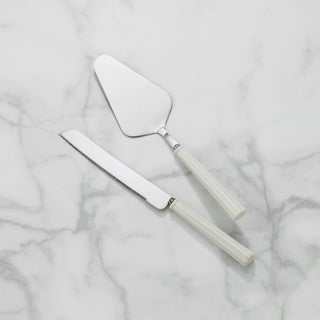 Lenox French Perle Scallop 2-Piece Dessert Set, stainless steel