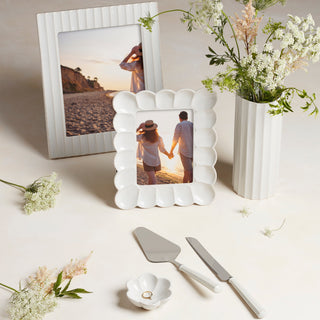 Lenox French Perle Scallop White 5x7 Photo Frame, stoneware (view 2)