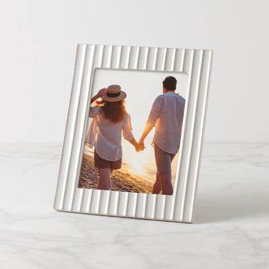 Lenox French Perle Scallop White 8x10 Photo Frame, stoneware