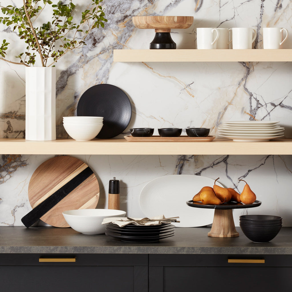 Lenox LX Collective Cake Plate, marble/wood (view 9)