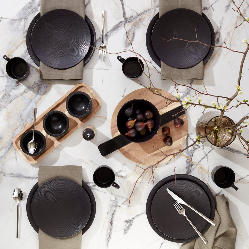 Lenox LX Collective Black 12-Piece Dinnerware Set, porcelain (view 6)