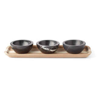 Lenox LX Collective Tray with 3 Dip Bowls, marble/wood (view 21)