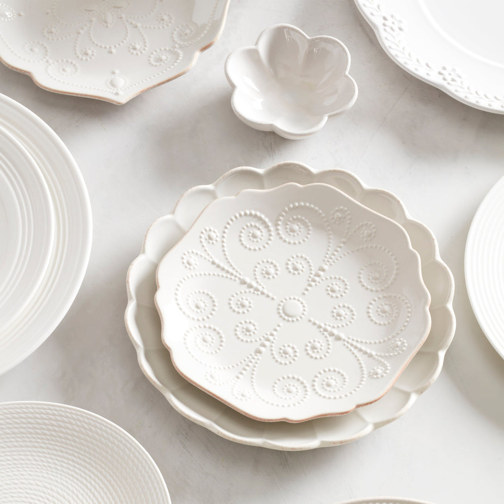 Lenox French Perle Scallop White Mini Dish, stoneware (view 4)
