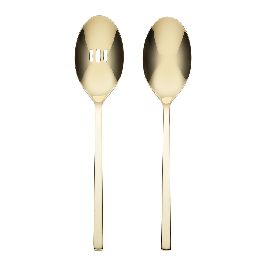 Oneida Allay Champagne 2-Piece Serving Spoons, 18/0 stainless steel